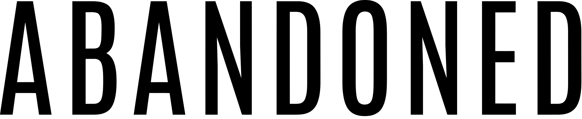 Abandoned logo on a transparent background