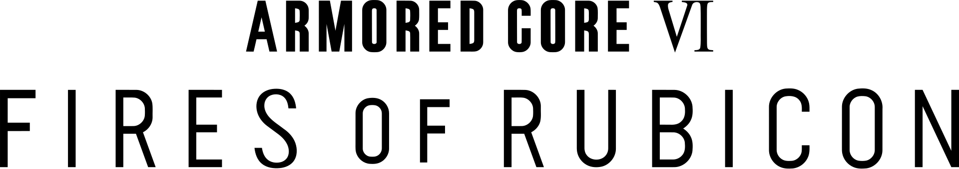 Armored Core VI: Fires of Rubicon logo on a transparent background
