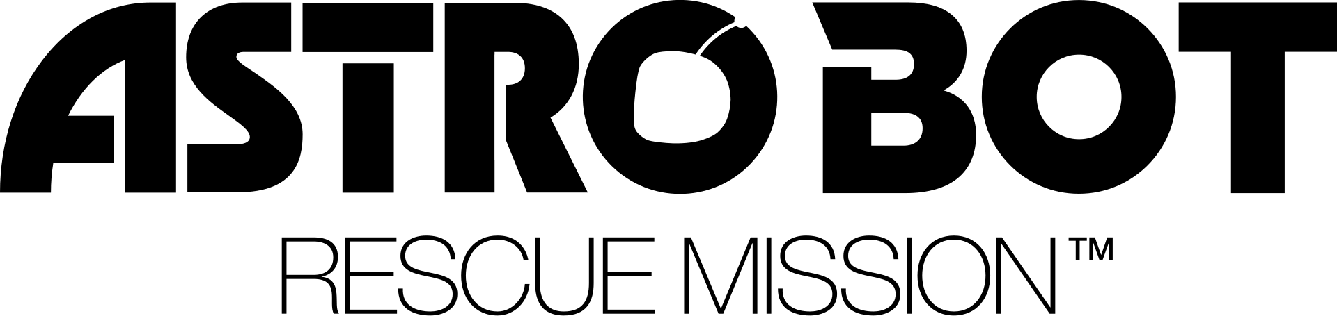 Astro Bot Rescue Mission logo on a transparent background