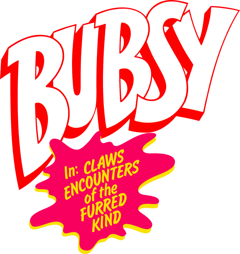 Bubsy in Claws Encounters of the Furred Kind logo on a transparent background