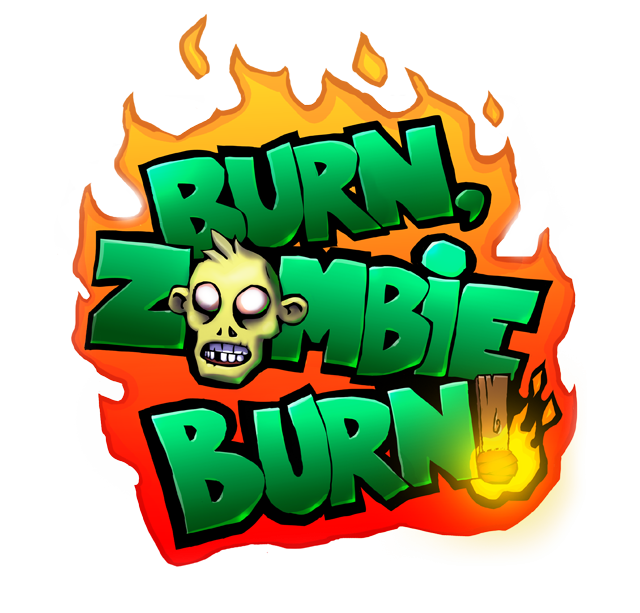 Burn Zombie Burn logo on a transparent background