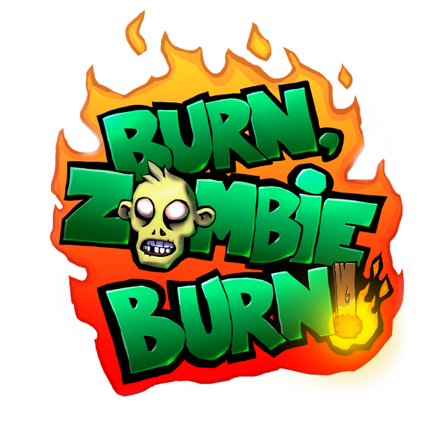 Burn Zombie Burn logo on a transparent background