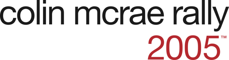 Colin McRae Rally 2005 logo on a transparent background