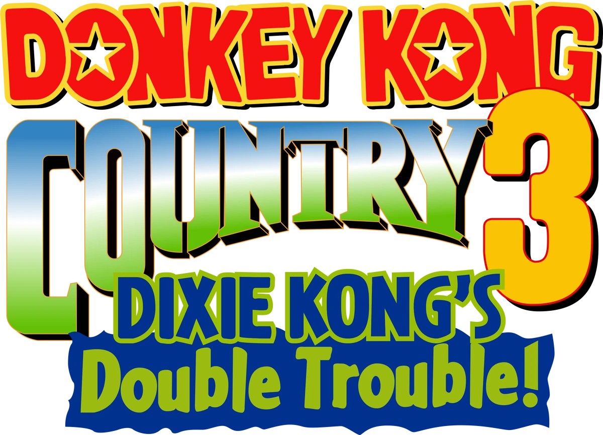 Donkey Kong Country 3 logo on a transparent background