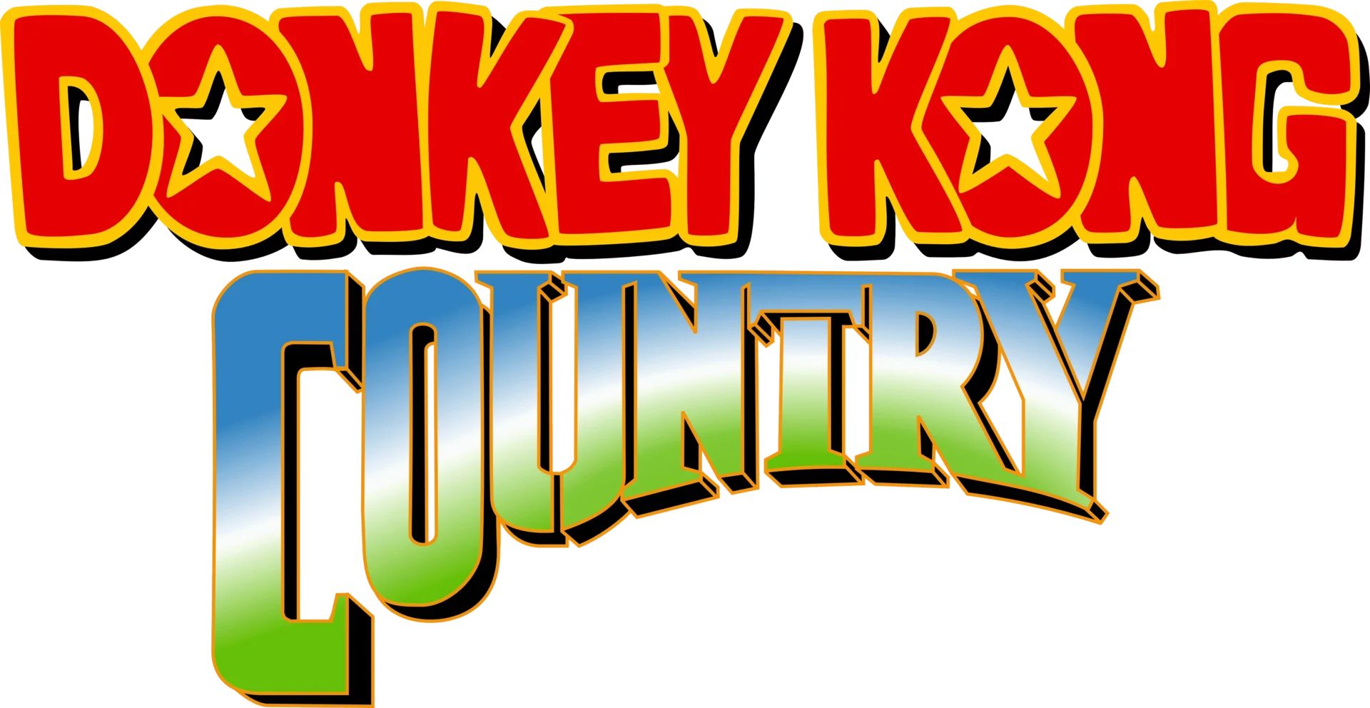 Donkey Kong Country logo on a transparent background