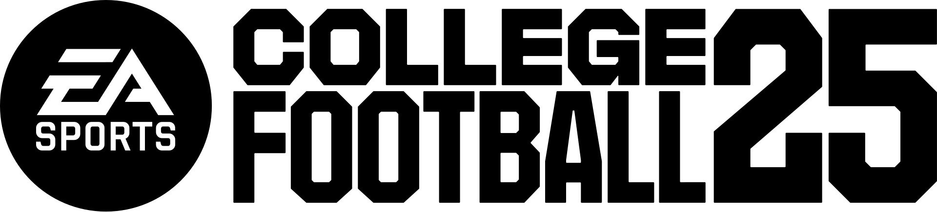 EA Sports College Football 25 logo on a transparent background