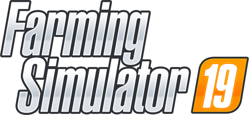 Farming Simulator 19 logo on a transparent background
