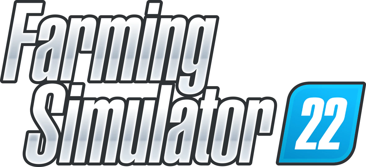 Farming Simulator 22 logo on a transparent background