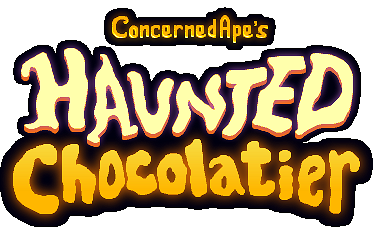 Haunted Chocolatier logo on a transparent background