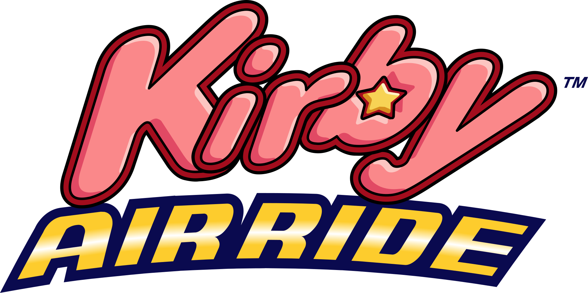 Kirby Air Ride logo on a transparent background