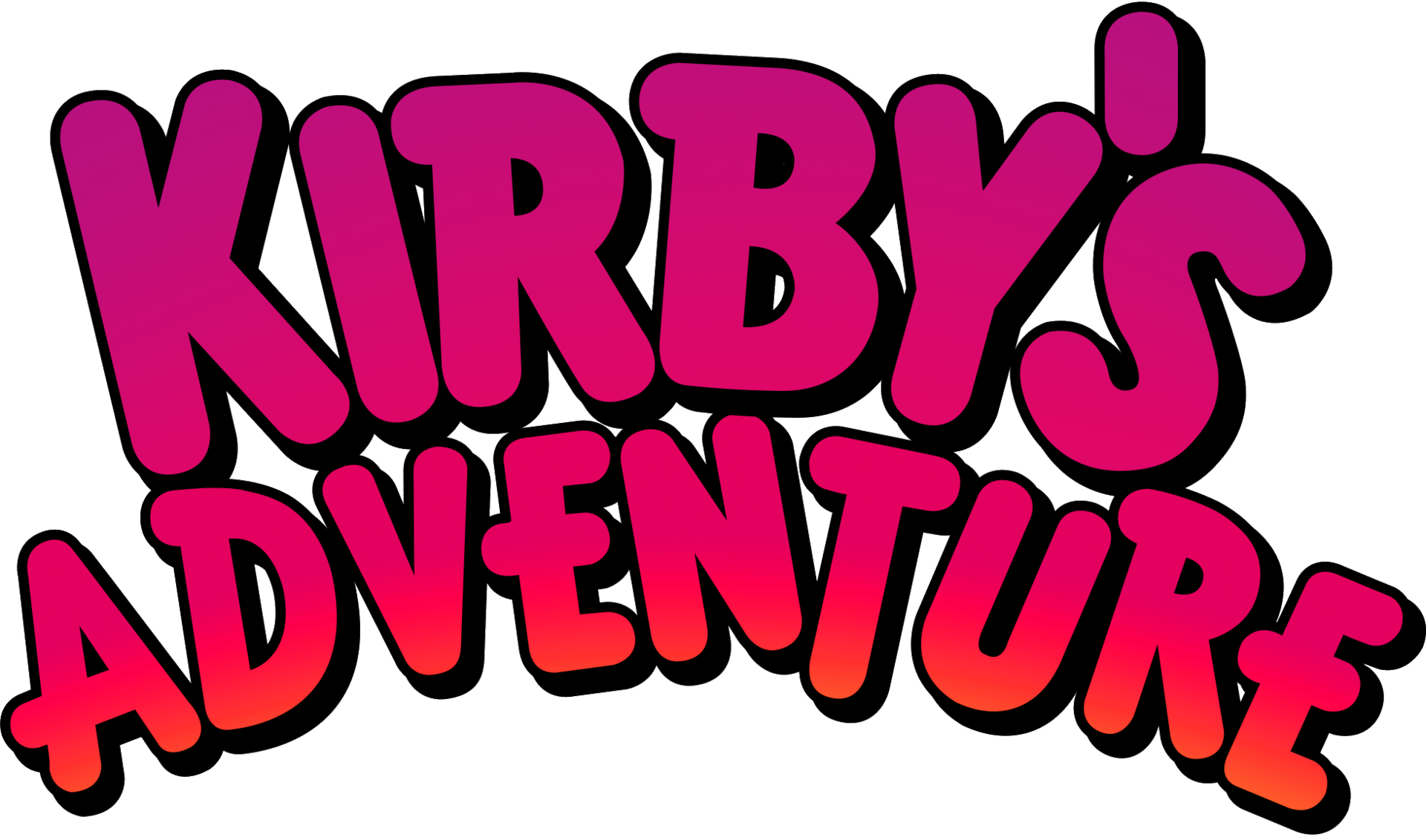 Kirby's Adventure logo on a transparent background