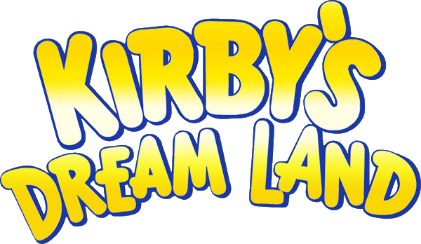Kirby's Dream Land logo on a transparent background
