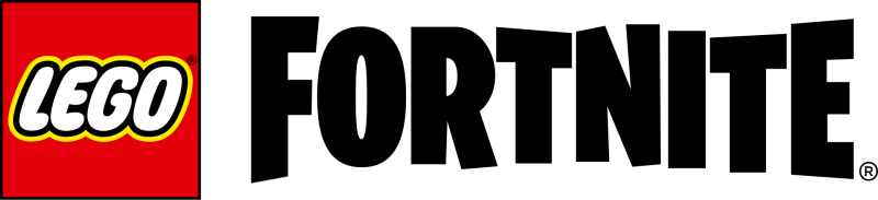 Lego Fortnite logo on a transparent background