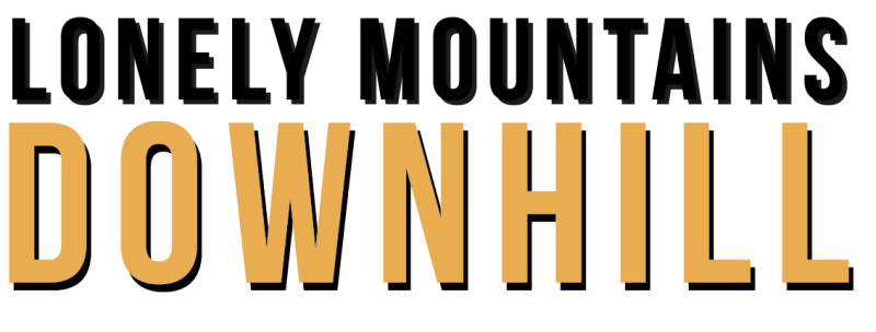 Lonely Mountains: Downhill logo on a transparent background