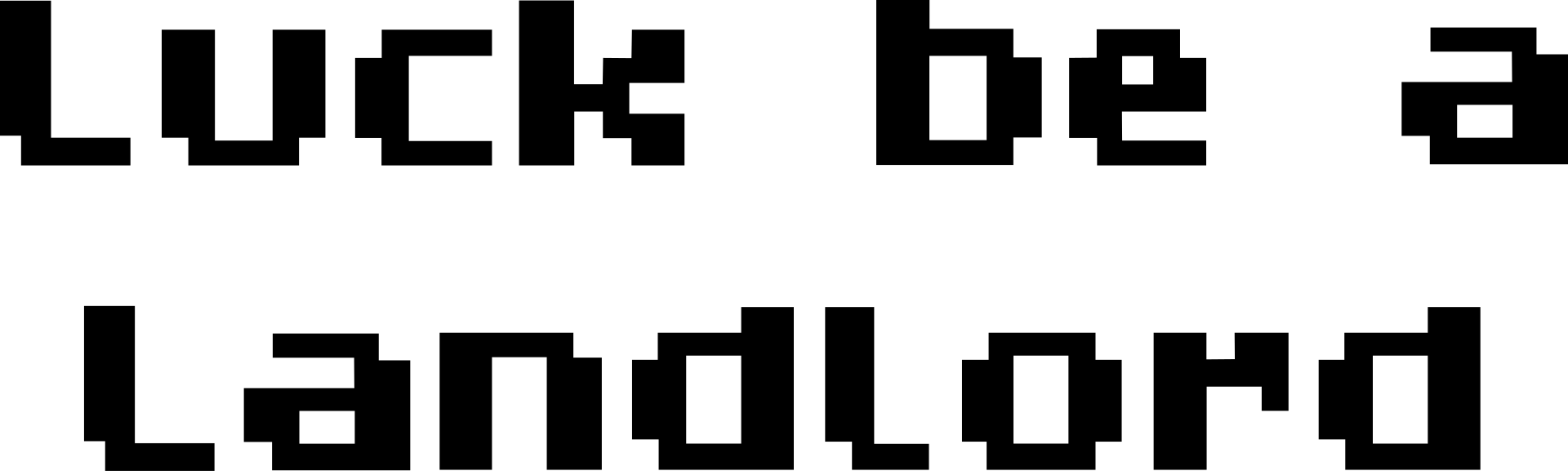 Luck Be a Landlord logo on a transparent background