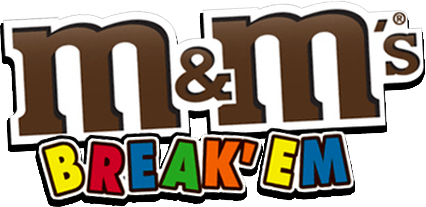 M&M's Break' Em logo on a transparent background