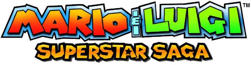 Mario & Luigi: Superstar Saga logo on a transparent background