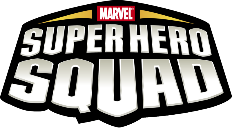 Marvel Super Hero Squad logo on a transparent background