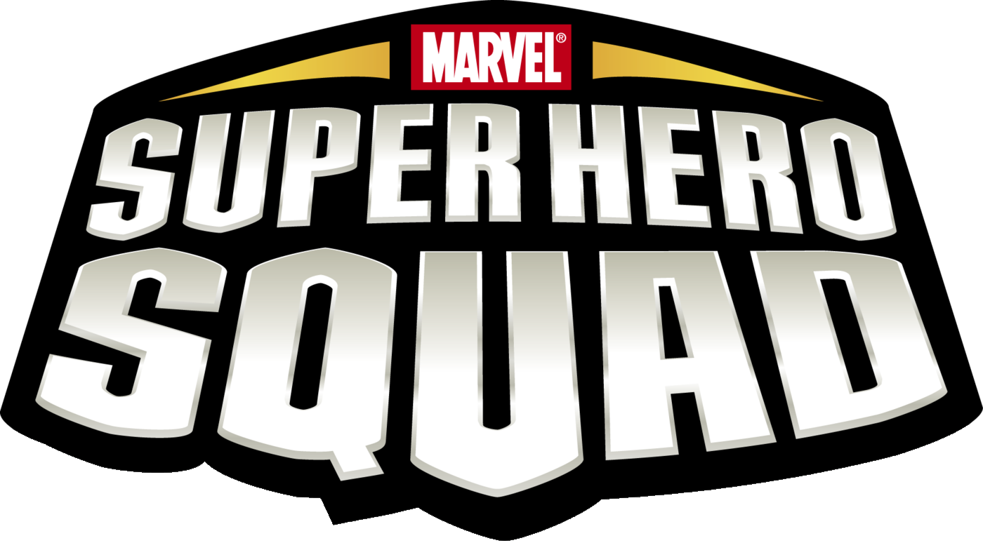 Marvel Super Hero Squad logo on a transparent background