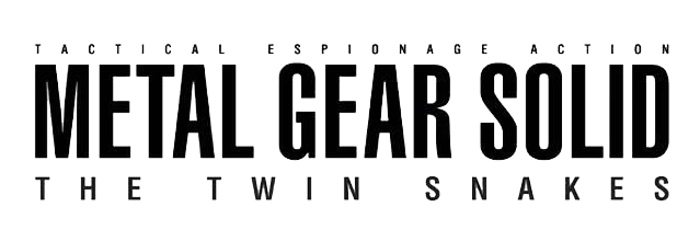 Metal Gear Solid: The Twin Snakes logo on a transparent background