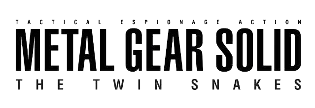 Metal Gear Solid: The Twin Snakes logo on a transparent background