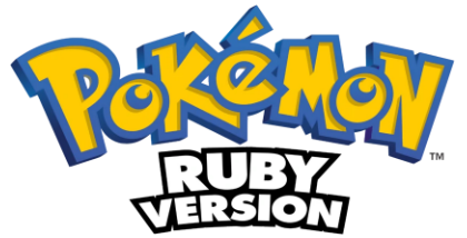 Pokémon Ruby logo on a transparent background
