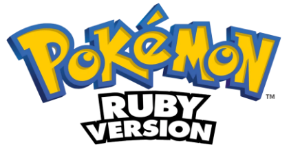 Pokémon Ruby logo on a transparent background