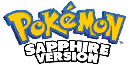 Pokémon Sapphire logo on a transparent background