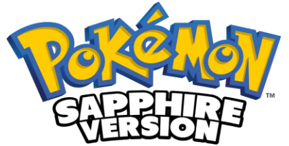 Pokémon Sapphire logo on a transparent background