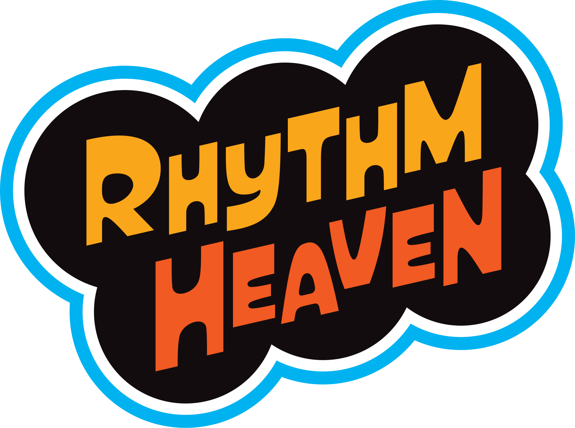 Rhythm Heaven logo on a transparent background