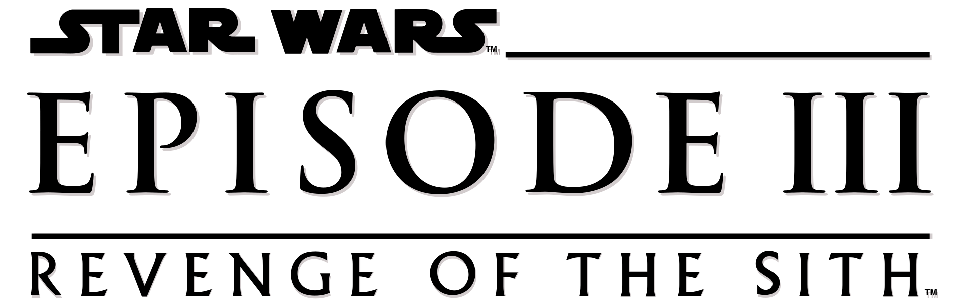 Star Wars: Episode III – Revenge of the Sith logo on a transparent background