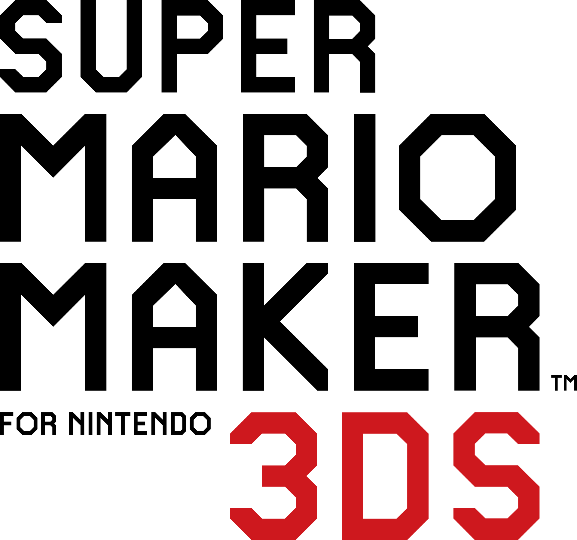 Super Mario Maker for Nintendo 3DS logo on a transparent background