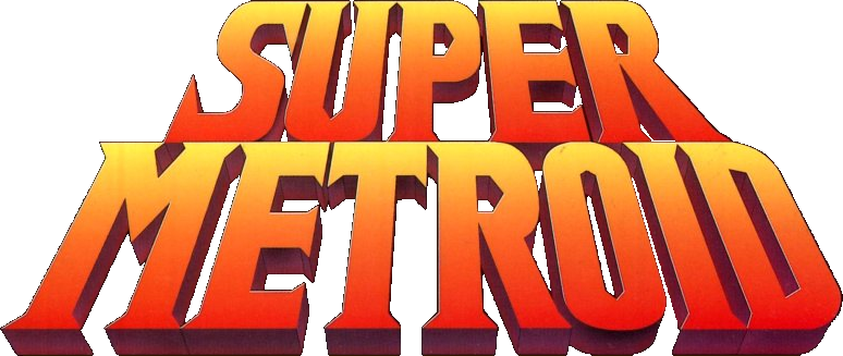 Super Metroid logo on a transparent background
