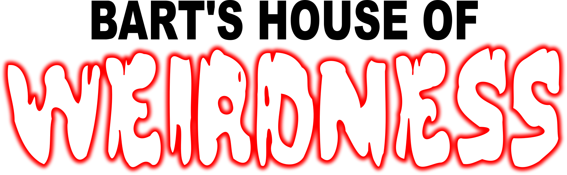 The Simpsons: Bart's House of Weirdness logo on a transparent background