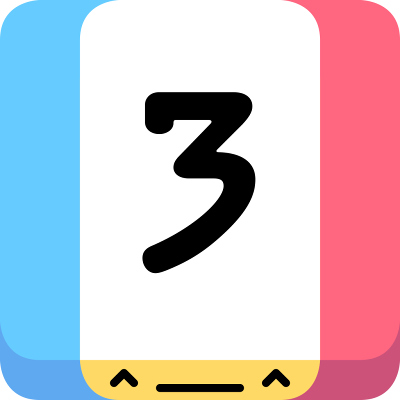 Threes logo in full colour