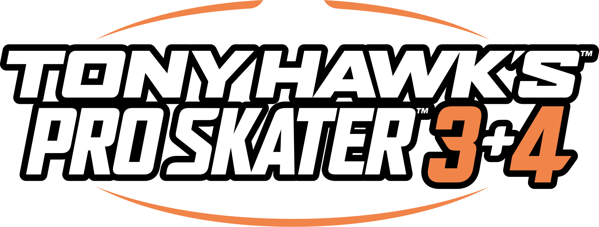 Tony Hawk's Pro Skater 3 + 4 logo on a transparent background